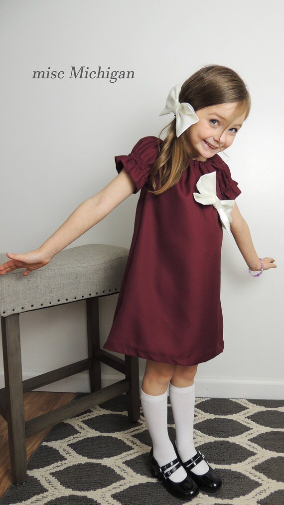 Items similar to Toddler Dress, Red Girl Dress, Bow Dress, Making Of ...