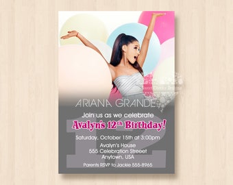 Ariana Grande Birthday Invitations 3