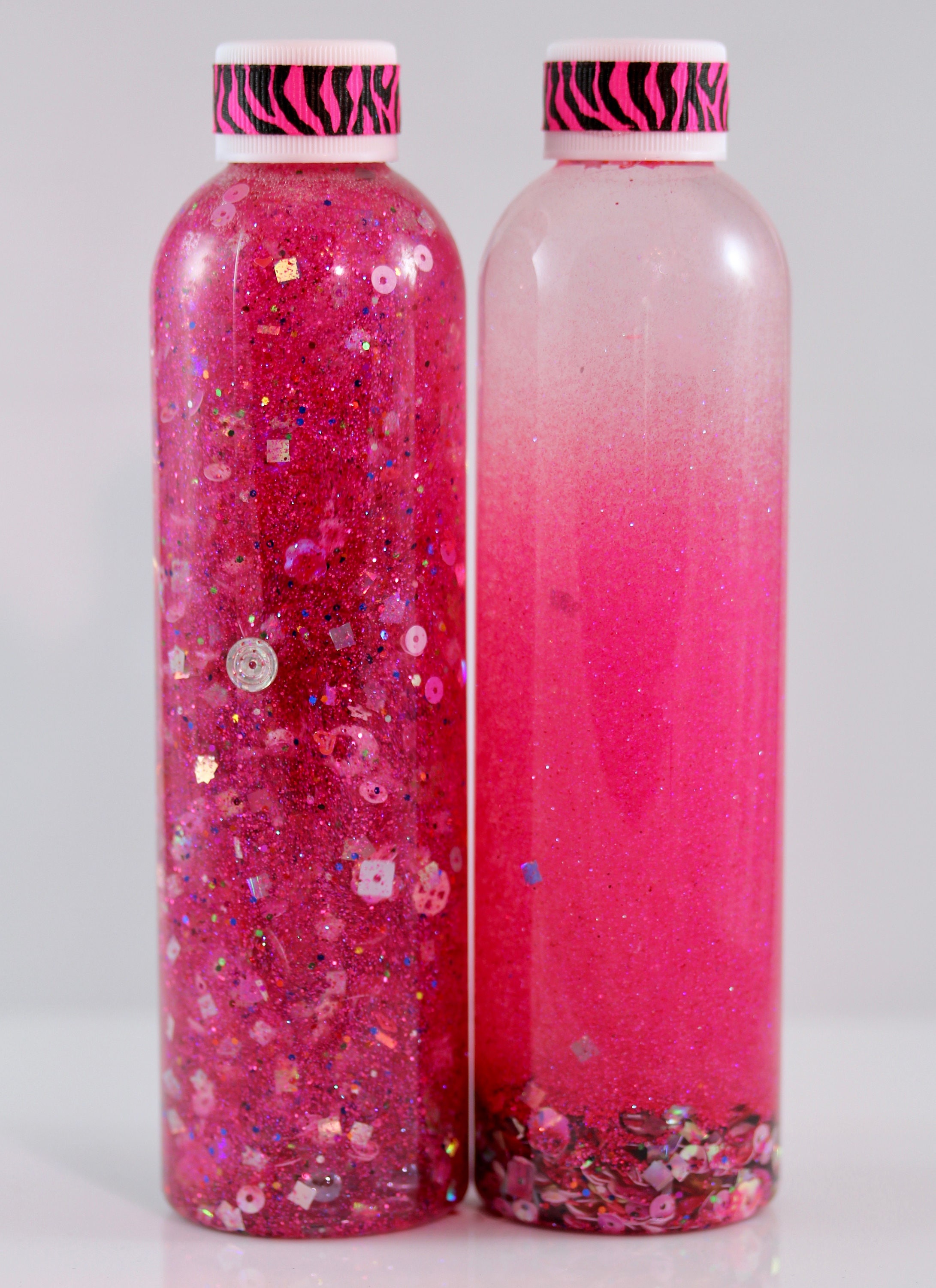 8oz Calming or Time Out Bottle Glitter Dark Pink Party