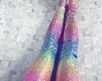 rainbow leggings, pastel leggings, yoga pants women, womens yoga leggings, womens yoga pants, sparkly leggings, unicorn leggings
