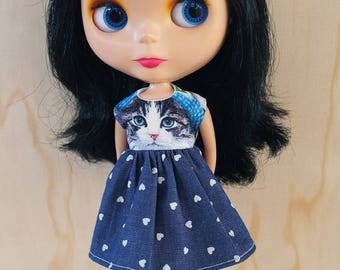 Blythe Dress - Love Heart Kitty