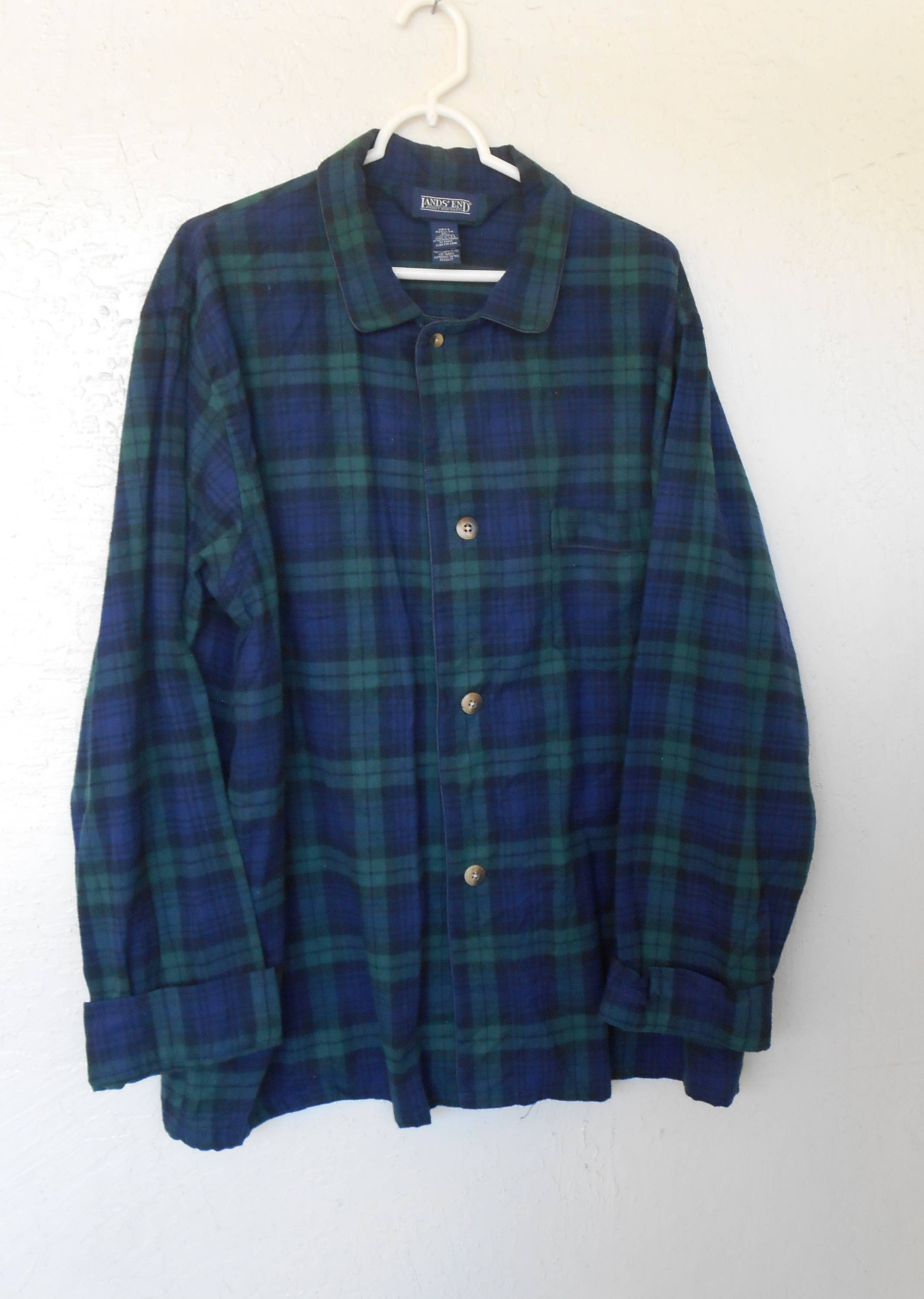 Vintage Pajamas Men's by Lands' End Cotton Flannel