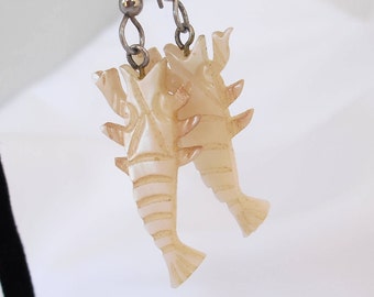 Lobster Earrings - Mother of Pearl