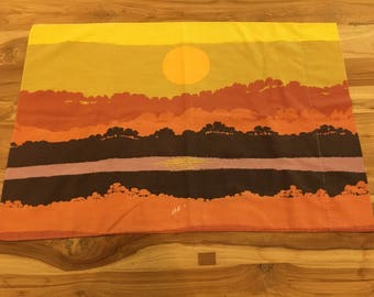 Vintage Standard Pillowcase Sunrise Over Savannah Horizon