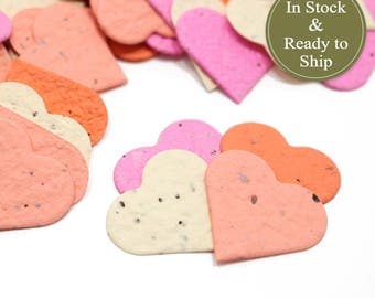 Bliss Blend Plantable Seed Paper Confetti Hearts - READY-TO-SHIP, Wedding Favors, Bridal Shower Favors, Baby Shower Favors, Valentines Day