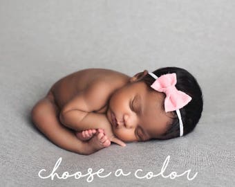 Baby Headbands, Baby Bows, Baby Girl Headbands, Baby Girl Bows, Girls Hair Bow, Newborn Headband, Felt Bow Headband, Newborn Bows, Mini Bow