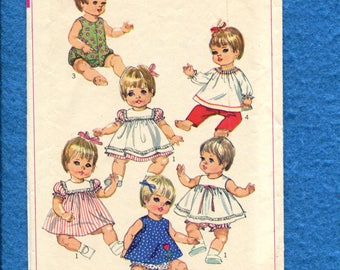 Vintage 1968 Simplicity 5947 Baby Doll Clothes Pattern for 12/13 inch Dolls