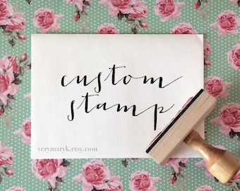 Custom Rubber Stamp, Custom Logo Stamp, Personalized Rubber Stamp with optional wooden handle. YOUR LOGO / ART on a Rubber Stamp!