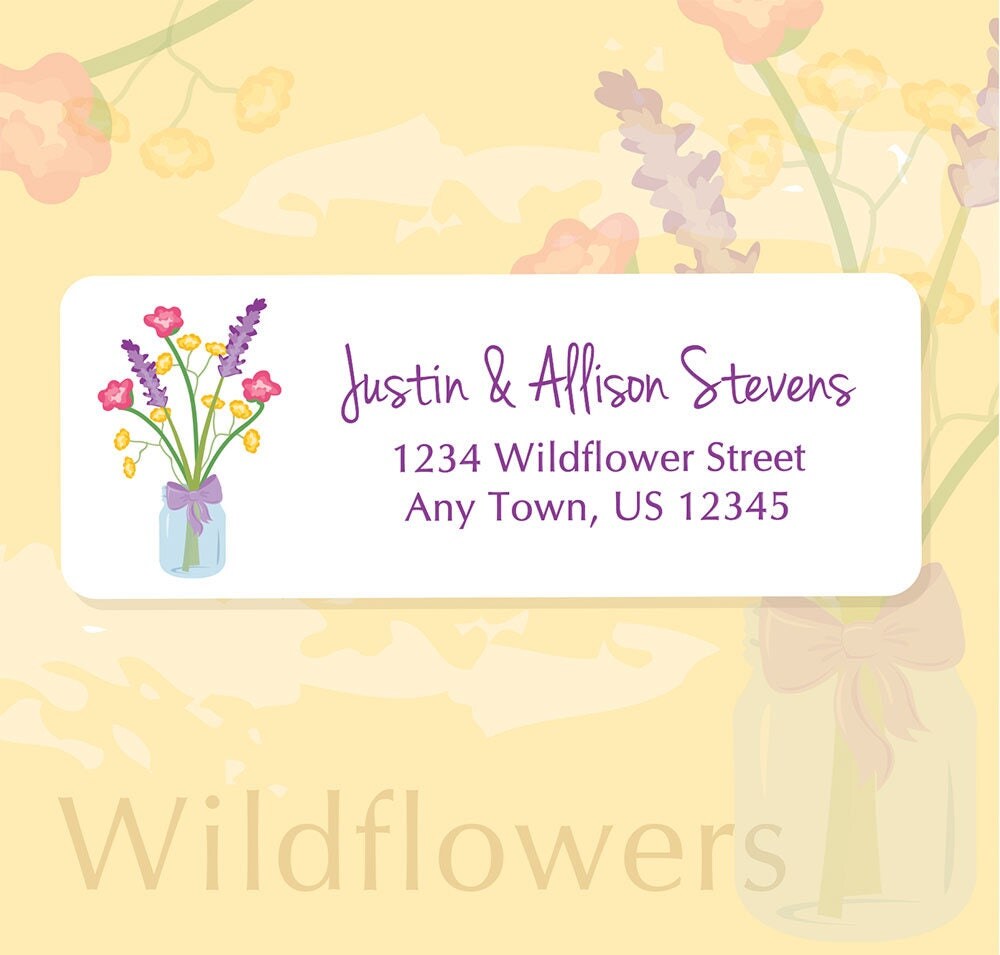 Flower Address Labels Wildflower Labels Return Address