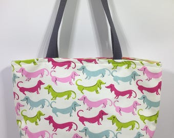 Wiener Dog Dachshund Pattern Print Crossbody Bags