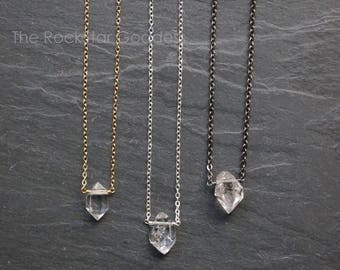 Herkimer Diamond Necklace // Herkimer Diamond // Select Diamond // Custom Length Chain // Crystal Necklace // Herkimer Necklace // Herkimer