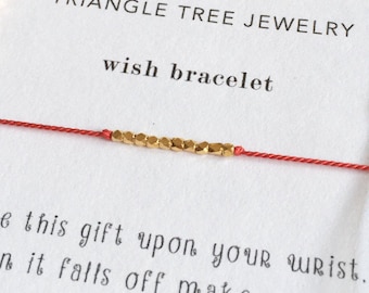 Gold Beaded Wish Bracelet, Friendship Bracelet, Tie On Bracelet, Various Colours
