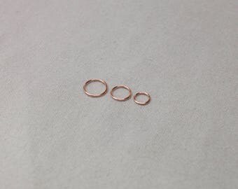 Nose Ring Rose Gold, Nose Hoop, 20g Rose Gold Filled Nose Ring, Thin Pink Gold Nose Hoop, 6mm 8mm 10mm Seamless Ring