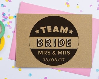 Personalised Lesbian Wedding Card | Personalised Gay Marriage Postcard | Mrs & Mrs Cards | Gay Engagement, Gay Wedding, Gay Anniversary