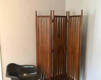 Mid Century Modern Walnut Room Divider/ Screen