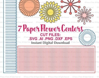 Paper Flower Centers SVG File - Stamen cutting files for Paper Flower Making, Paper Flower Template, Wedding Decor, Wall Decor, Scrapbooking