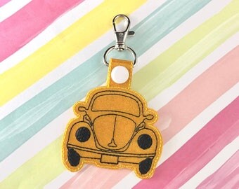 Car Bug Volkswagen Snap Tab Embroidery Digital File Instant Download key fob, machine embroidery design, in the hoop