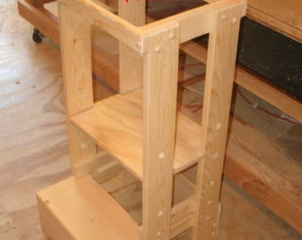 Learning tower, adjustable tot tower, kitchen helper, step stool, adjustable step stool