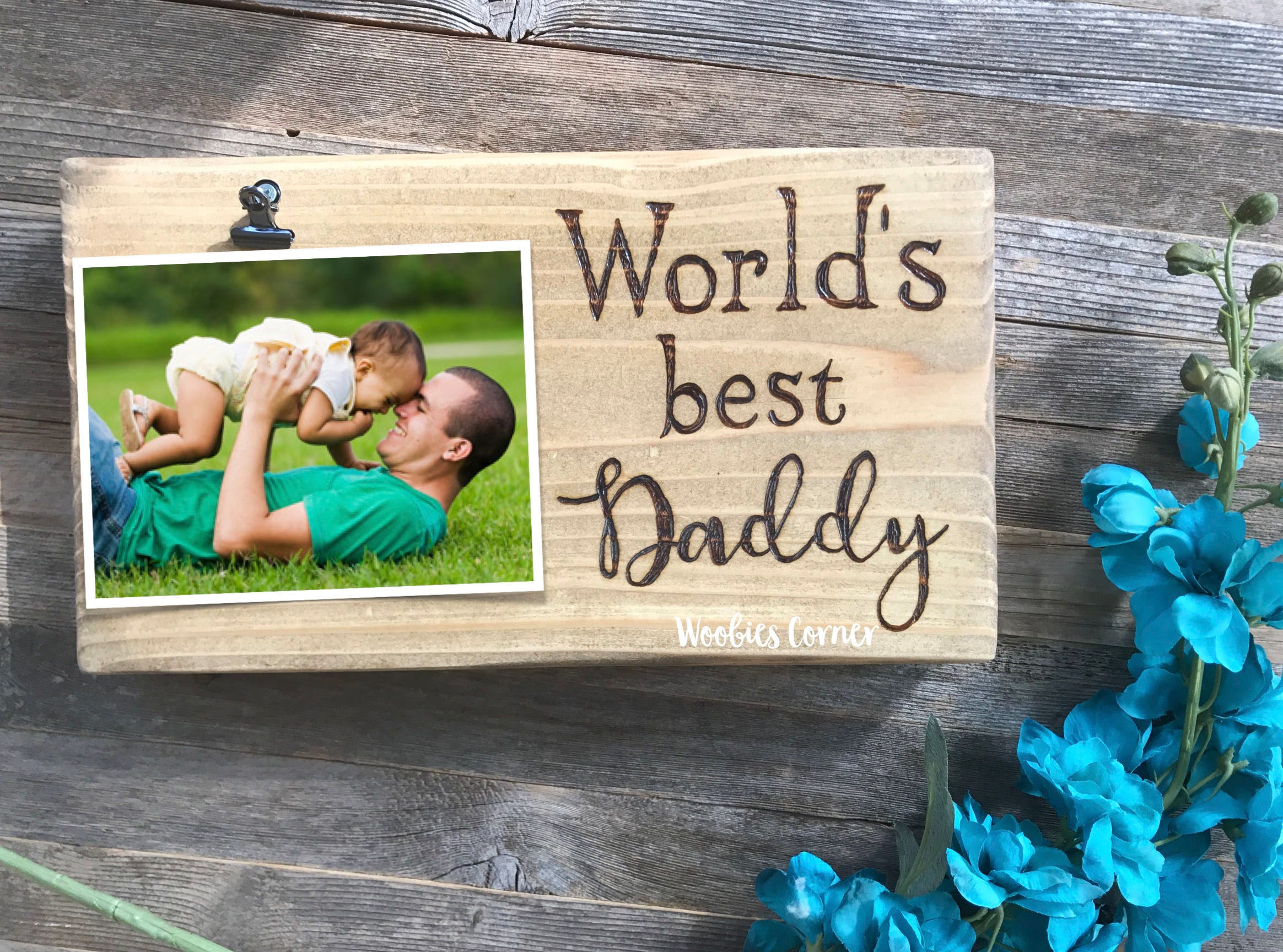 Daddy picture frame, World's best Daddy frame, Custom wood frame, Daddy