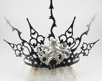 Octopus Tiara - Octopus Crown - Gothic Crown - Steampunk Crown - Steampunk Octopus Crown - Ursula Crown - Evil Sea Witch Crown