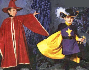 Toddler Musketeer Costume Pattern Little Boys and Girls Wizard Halloween Costume Pattern Simplicity 5512 Size 3 4 5 6 7 8 Mostly UNCUT