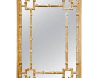 La Barge Style Hollywood Regency Faux Bamboo Mirror