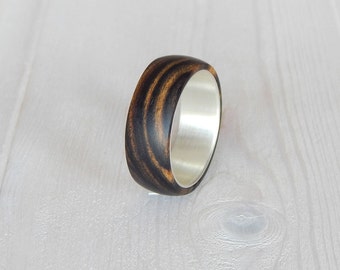 Silver wood ring.