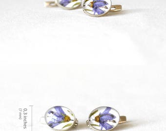 Unique gift earring her Silver gift for her Flower jewelry for women Original gift for mother Sterling silver earring for women Blue earring
