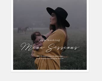 Fall Mini Session Template - social media template for photographers - mini session template design - Now Booking - Marketing template