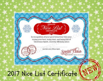 Nice List Certificate, checked twice and signed by Santa, Nice List printable, Elf Printables
