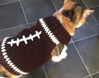 Cat Football Costume, Cat Football Sweater, Dog Football Sweater, Cat Sports Jersey, Cat Clothes, Sphynx Cat Sweater
