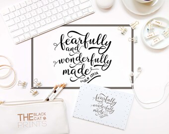 Fearfully and wonderfully made svg file for cut Bible verse svg cutting file DIY Christian svg Baby girl gift SVG Cricut file Psalm 139:14