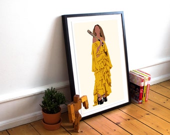 Beyonce Poster - Hold Up / Lemonade Print / Minimalist Art / Queen Bey / Music Poster / Beyonce Home Decor / Beyonce Gift