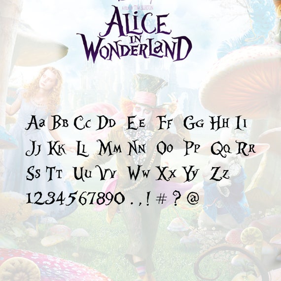 Alice In Wonderland Font Svgalice In Wonderland Alphabet 2003