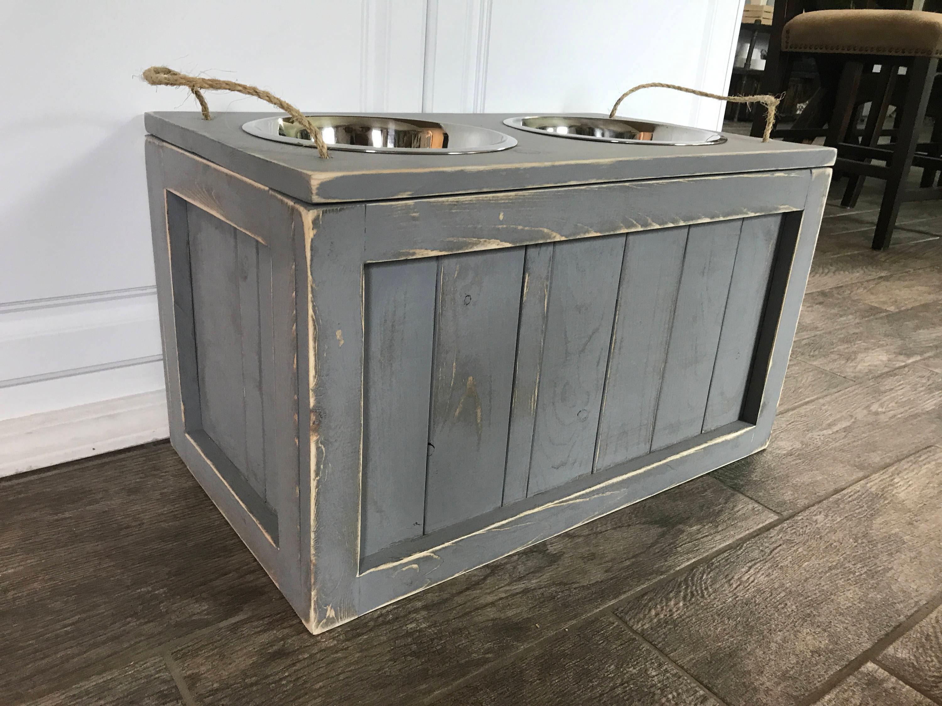 Raised Dog Bowl Stand with Storage Dog Bowls with Storage Dog