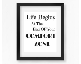 life begins at the end of your comfort zone  etsy uk