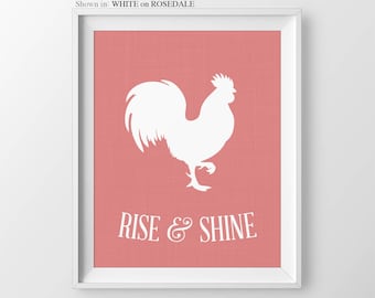 Rise And Shine Rooster Sign Kitchen Wall Art Kitchen Print Kitchen Decor Rooster Decor Kitchen Signs Home Decor Print Kitchen Wall Decor
