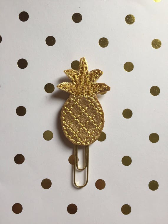 Gold glitter pineapple planner Clip/Planner Clip/Bookmark. Pineapple planner clip