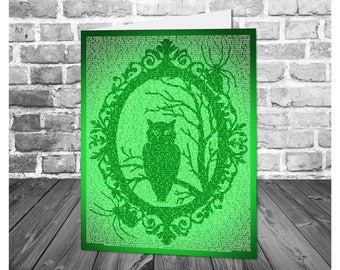 Halloween owl card | Etsy