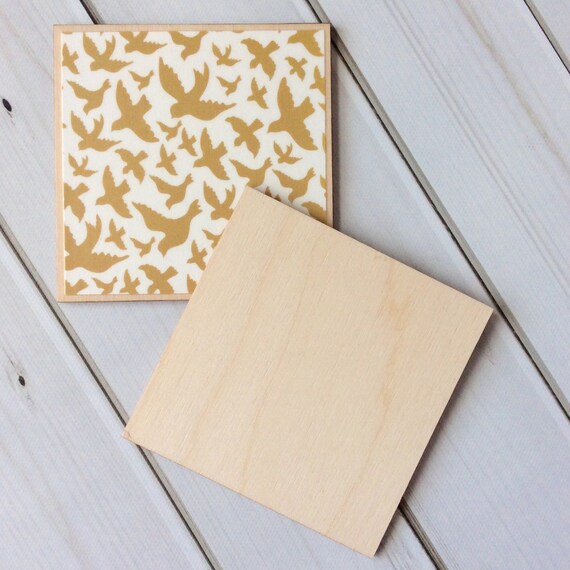 Gold Coasters Wooden Coasters Herringbone Decor Gold