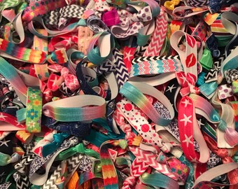 Elastic Hair Ties, solid, print, chevron, summer, bright, fun, anchors, no crease, hair accessories, perfect for lularoe and lipsense, gifts