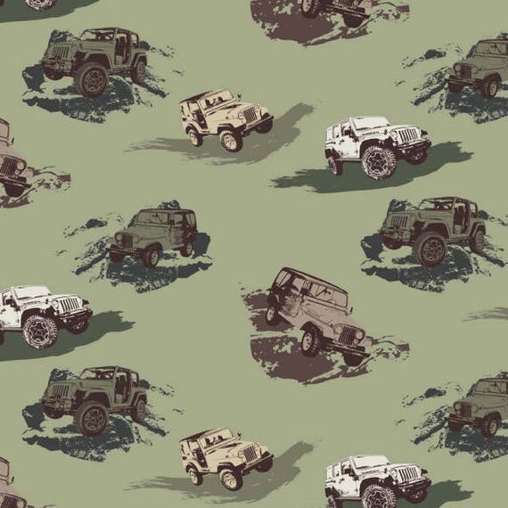 Jeep Fabric / J is For Jeep Fabric By Riley Blake. 100