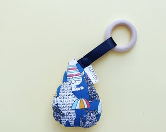 Bear Rattle Teether Toy - Baby Girl Toy - Pacifier Clip Toy - Baby Toy - Soft Baby Toy - Gender Neutral