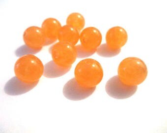 orange 10 natural jade beads 8mm (31)