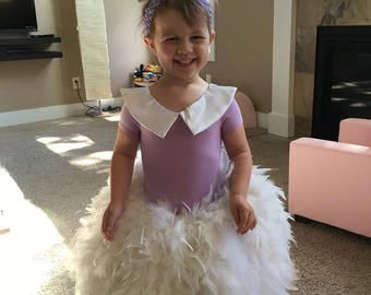 Girls Daisy Duck inspired Dress; Daisy Duck costume for girls; Daisy druck feather dress; Disney character costume for girls