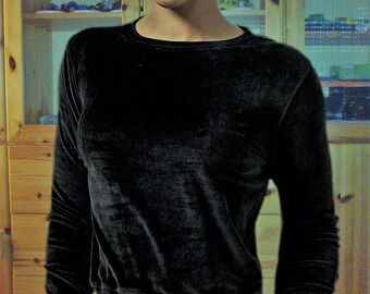 Women's sweatshirt ladies short velvet crew