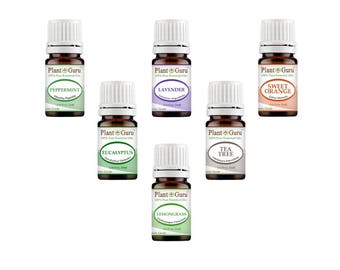 Top 6 Essential Oil Set Kit Variety 100% Pure Therapeutic Grade 5 ml Includes Peppermint, Lavender, Orange, Lemongrass, Eucalyptus, Tea Tree