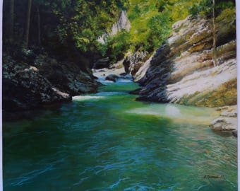 Original oil painting Light and shadow landscape original art fine art original painting original artwork handmade home decor oil on canvas