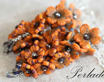 Polymer Clay Flower Earrings, 925 Sterling Silver Earrings, Art of polymer clay!