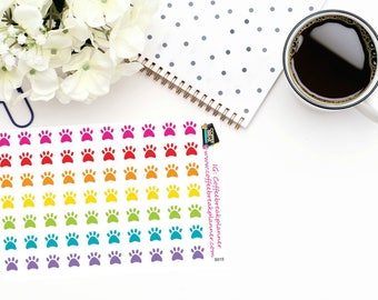 Planner Stickers|Dog Paw Stickers|Dog Care Stickers|Monthly Puppy Reminder Stickers|Paw Stickers|For use in a wide variety of planners |S015